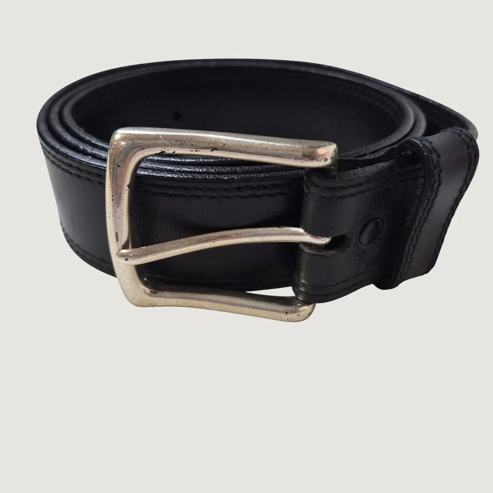 Red Wing Shoes Belt Men 38 Black Leather Workwear Heritage Solid Brass USA 96510